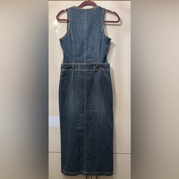 ❤️HP❤️NWT Size XL- Anthropologie Pilcro Denim Vest Twofer Midi Dress (Two piece) - Picture 13 of 14